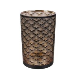HOME DECO FACTORY HD9026 Aster Decorative Object Vase 20 cm Glass Black Copper 12 x 12 x 20 cm