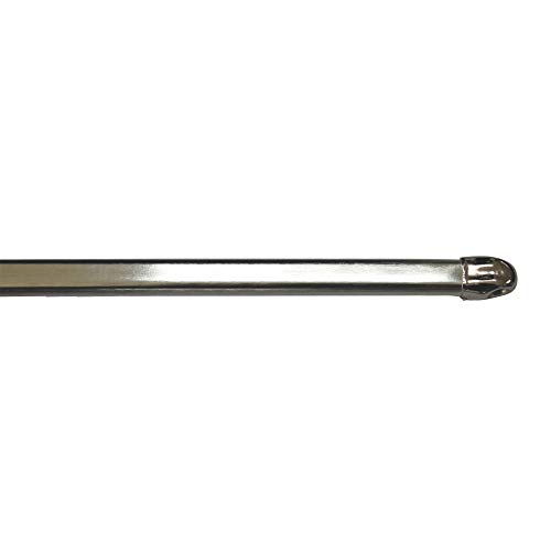 Douceur d'Intérieur, Vo11 2 Oval Extendible Curtain Rods 11 mm (80  110 cm) Silver Metal