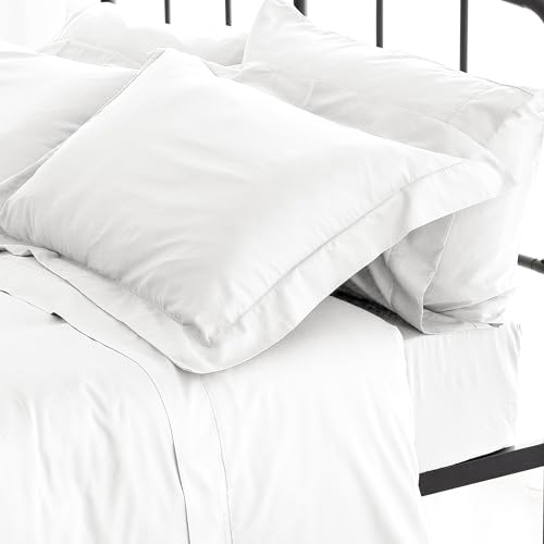 Catherine Lansfield Sateen White Set Top Sheet + 2 Pillowcases + Fitted Sheet 240x280+50x85(2)+160x200