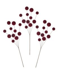 WeRChristmas Burgundy Velvet Bauble Christmas Tree Pick, 70cm - 70cm burgundy velvet bauble pick for adding height, soft texture and layered decorative detail to trees, wreaths and garlands