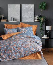 Nuit Des Rêves Ranforce Single XXL Quilt Cover Set, Mustard, 155 x 220 cm, 100% Cotton, Pigment Printed, Machine Washable, Envelope & Button Closure, Soft & Stylish Bedding