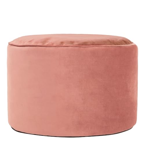 icon Milano Velvet Large Bean Bag Footstool with Filling Included, Pink