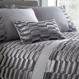 Portfolio Murray Crushed Velvet Boudoir Oblong Filled Scatter Cushion, Polyester, Stone Grey, 32 x 5 x 50 cm, Mur-Sto-Cu