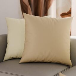 PETTI Artigiani Italiani - Pair of Pillow Cases 60 x 60 cm in Microfibre, Pillows for Bedroom Furniture, Sofa, Set of 2 Cushion Covers, Reversible Pillowcase Cream Taupe