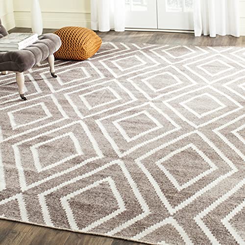 Safavieh Tribal Inspired Indoor Flatweave Rectangle Area Rug, Kilim Collection, KLM516, in Taupe / Ivory, 244 X 305 cm for Living Room, Bedroom or Any Indoor Space