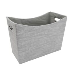 JVL Serena Magazine Storage Holder, Home Organisation, Light Grey