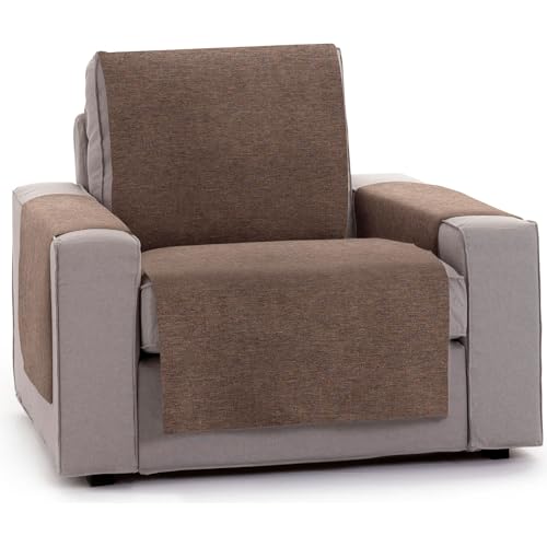 ECOMMERC3 Universal and Versatile 1 Seater Sofa Cover ??? Brown Chair Cover Protector Easy to Install for Back, Seat and Arms