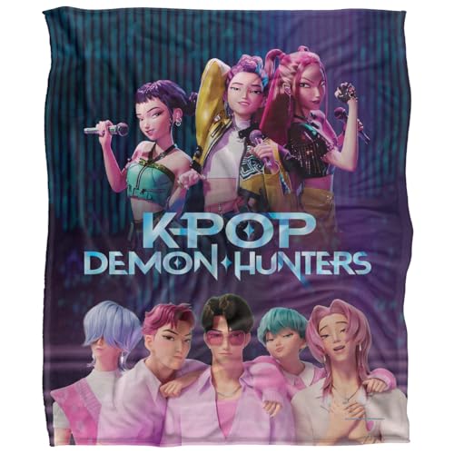 Kpop Demon Hunters Huntrix And Saja Boys Stage Silky Touch Super Soft Throw Blanket 152 X 127 Cm