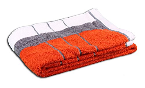 G??zze - Beach Towel, 100% Baumwolle, Berlin, Striped, 70 x 140 cm - Orange/Anthracite