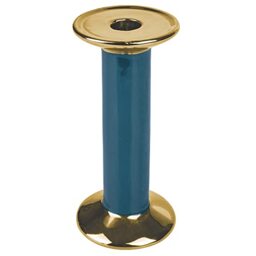 Villa d'Este Home Tivoli Candlestick Gold and Brass Ceramic h. 21.5 cm, Xmas, Medium