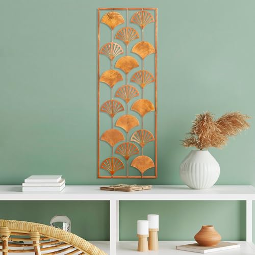 Handmade Decorative Metal Wall Accessory, 32 x 90 cm, 100% Metal (1.5 mm), Unique Hand-Painted Design, Perfect for Home Decor and Personal Touch