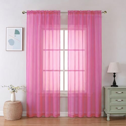 Aiyufeng Voile Curtains RP S2 Hot Pink 42x84
