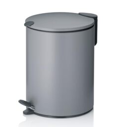 kela Cosmetic Bin 5 L Light Grey Matt, Silent-Close Lid, Pedal Bin Bathroom Bin, Bathroom Bin with Inner Bucket and Carry Handle