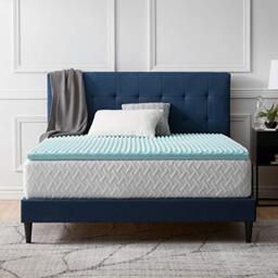 LUCID Double Topper - Ergonomic Wave Design - Memory Foam Mattress Topper with Cooling Gel - 5 cm high, 150 x 190 cm