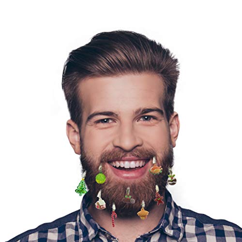 Gift Republic Christmas Beard Baubles Set of 9 Colourful Ornaments Fun Secret Santa Gift Stocking Stuffer for Men