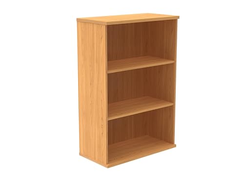 Office Hippo Heavy Duty 3 Tier Bookcase, Book Filing Cabinet, Storage Unit With Adjustable Shelf & Feet, Bookshelf Bookcase Suitable For Home Office & Workplace, Norwegian Beech, 45D x 80W x 120.4Hcm