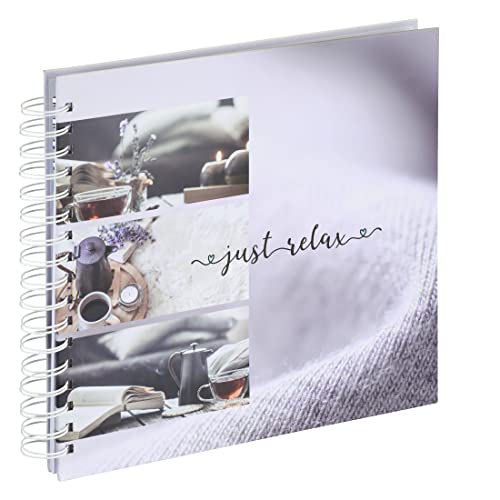 "Hama ""Relax"" Spiral Photo Album (Holidays, Birthdays, Christenings, 28 x 24 cm, 50 White Pages to Customise and Stick Up to 100 10 x 15 cm Photos) Multicoloured Just Relax"