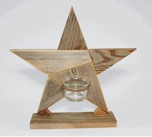 F.G.F. Import Export Line B. Wood CANDLE HOLDER Star 29x12x3, As Photo, One Size