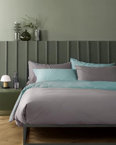 Bassetti Double Duvet Cover Set, Pop Color, Double, 100% Cotton, Smoke, 250 x 200 cm