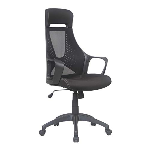 Demeyere - 369712 Collection Freetown Chaise de Bureau Ergonomique Réglable, Noir Mat, L 62 cm x P 63 cm x H 116 cm