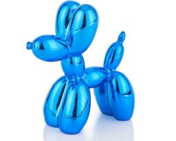 AMOIENSIS Balloon Dog Statue, Resin, Shiny Blue, S