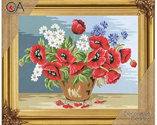 Collection D'Art Tapestry Kit Flowers 1, 100 Percent Cotton, Multi-Colour, 38 x 25 x 0.5 cm