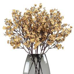 maoodoo Babys Breath 8 Bundle Real Touch Artificial Flowers Fake Silk Flower Gypsophila Wedding Party Decoration Home Decor (Khaki)