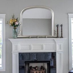 "Mirror Beautiful Silver Antique Ornate Overmantle 4FT X 31"", Wood, 78x120,880348170-3"