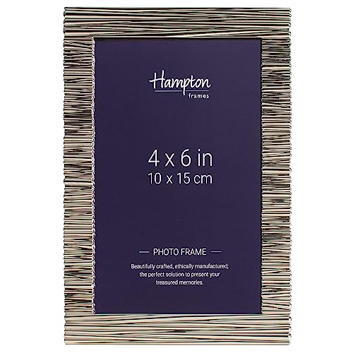 Hampton Frames YENNEFER 4x6 (10x15cm) Silver Contoured Photo Frame Glass YEN59946N