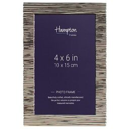 Hampton Frames YENNEFER 4x6 (10x15cm) Silver Contoured Photo Frame Glass YEN59946N