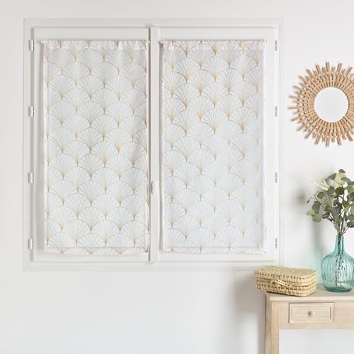 HomeMaison.com Pair of Printed Blackout Curtains Beige 60 x 160 cm