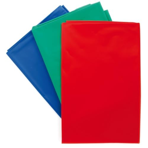 Baker Ross Heavy Duty Reusable Splash Mats - Pack of 3, 1.5m x 1.5m, Wipe Clean, Red, Green & Blue, Multipurpose Craft Mat