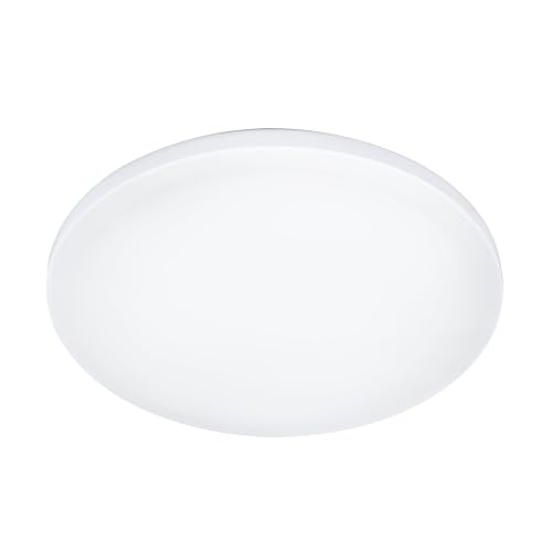 Eglo LED Outdoor Ceiling Light Ronoco, Outside Lighting for wall and Ceiling, Exterior lamp Made of Metal and Plastic in White, Warm White, IP44, ⌀ 22 cm