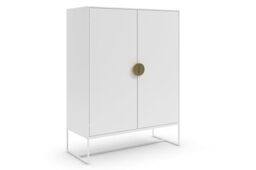 Dorel Home Asia Cabinet with 2 Doors in White, 40x90x125cm (DxWxH)