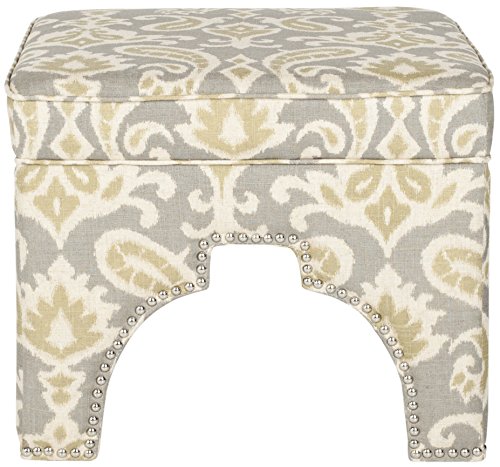 SAFAVIEH Modern Indoor Bench, in Light Grey and White, 54 X 54 X 45.46