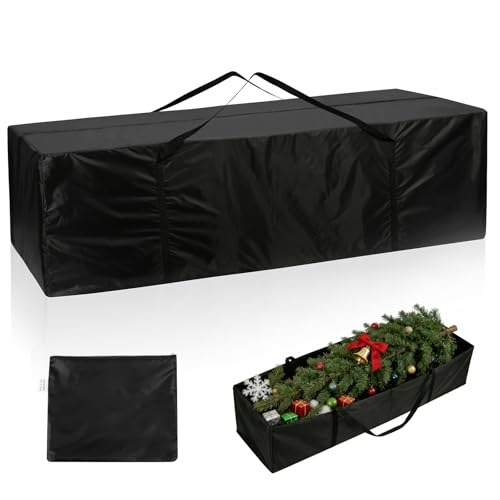 AiQInu Garden Storage Bag Oxford Waterproof for Cushions Black Cushion Storage Outdoor with Carry Handle 173 x 76 x 51 cm