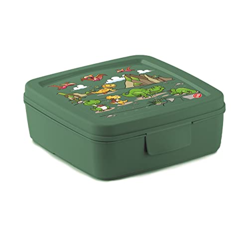 Snips Sandwich Box, Bread Barbershop Design, Made in Italy - 14.5 x 14.5 x 5.5 cm, Reusable, Dishwasher Safe, Made in Italy
