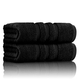 GC GAVENO CAVAILIA 100% Ringspun Cotton Bath Towels, Luxury 550 GSM Zero Twist Towel Sheets, Black, 70x120 Bath Towel
