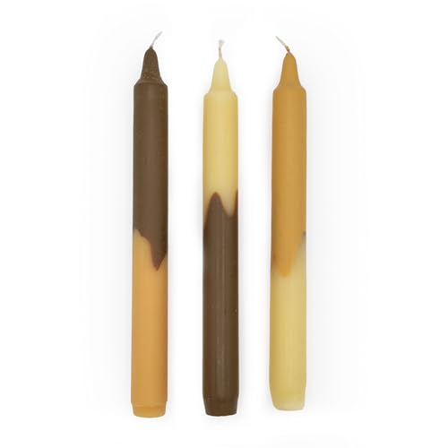Dipped Design Table Candles in Gift Box Set of Three