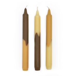 Dipped Design Table Candles in Gift Box Set of Three