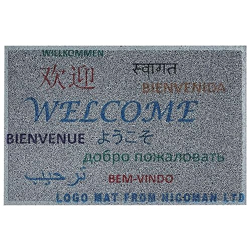 Nicoman Multilingual Welcome Door Mat Multi Language Promotional Doormat (90x60cm/35.4x23.6inches)