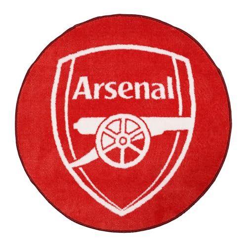 Arsenal FC Officially Licensed Shaped Printed Rug - Super Soft Rug - Football Crest Design - Perfect For Bedroom Or Living Room Décor - Red - 80 x 80cm