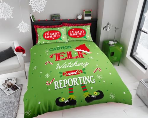 GC GAVENO CAVAILIA Christmas Duvet Cover - Xmas Santa Bedding Double Bed Set With Pillowcases - Poly Cotton Double Duvet Set (200x200 cm) - Soft Easy Care Bed Linen - Xmas Gift For Lovers