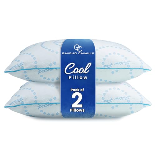 GC GAVENO CAVAILIA Memory Foam Pillows 2 Pack - Soft,Anti-Allergy Firm Neck,Shoulder & Back Support Orthopaedic Pillow For Hotel Quality Comfort for Side Back & Stomach Sleepers 45x70 cm - White
