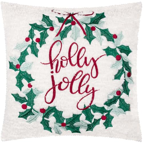 furn. Holly Wreath Polyester Filled Cushion (Multicolour - 45x45cm)