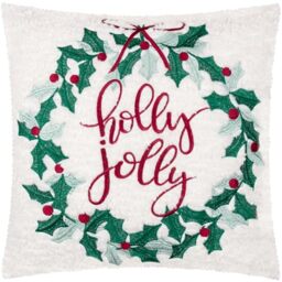 furn. Holly Wreath Polyester Filled Cushion (Multicolour - 45x45cm)