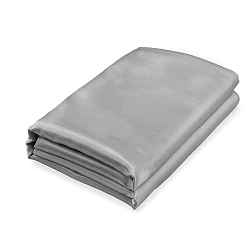 Homiest Light Gray Satin Fitted Sheet for Double Mattresses, Luxurious and Ultra-Soft Bedding