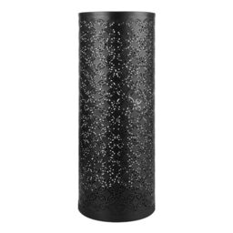 ASelected Metal Drum Umbrella Stand Hollow Creative Umbrella Stand Free Standing Umbrella Holder Bin for Office Restaurant Family 42X15X15Cm Umbrella Stands - Black