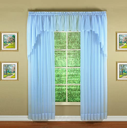 "Today's Curtain Emelia Original Voile Panel 84"", Sky Blue, 60"" W x 84"" L"