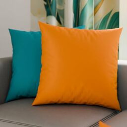 PETTI Artigiani Italiani - Pair of Pillow Cases 50 x 50 cm in Microfibre, Pillows for Bedroom Furniture, Sofa, Set of 2 Cushion Covers, Double Sided Pillowcase Tiffany Orange